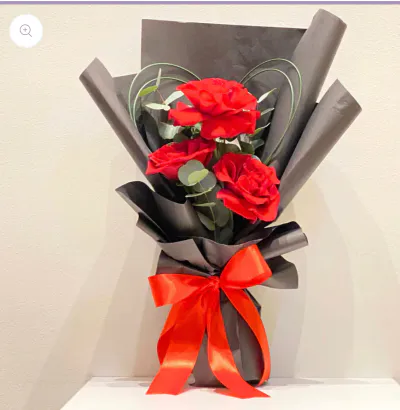 Classic Red Rose Trio Bouquet