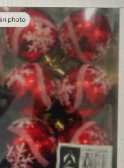 CHRISTMAS DECORATIONS - BUBBLES - RED & WHITE - 5CMX 5CM