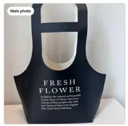 fresh black small flower bag - 32cm x 22cm
