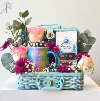 Coffee & Bloom Basket